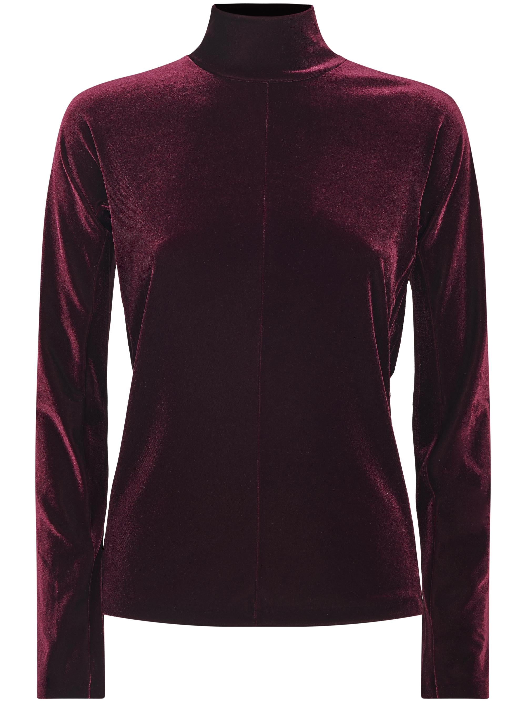 STRETCH VELVET TURTLENECK T-SHIRT